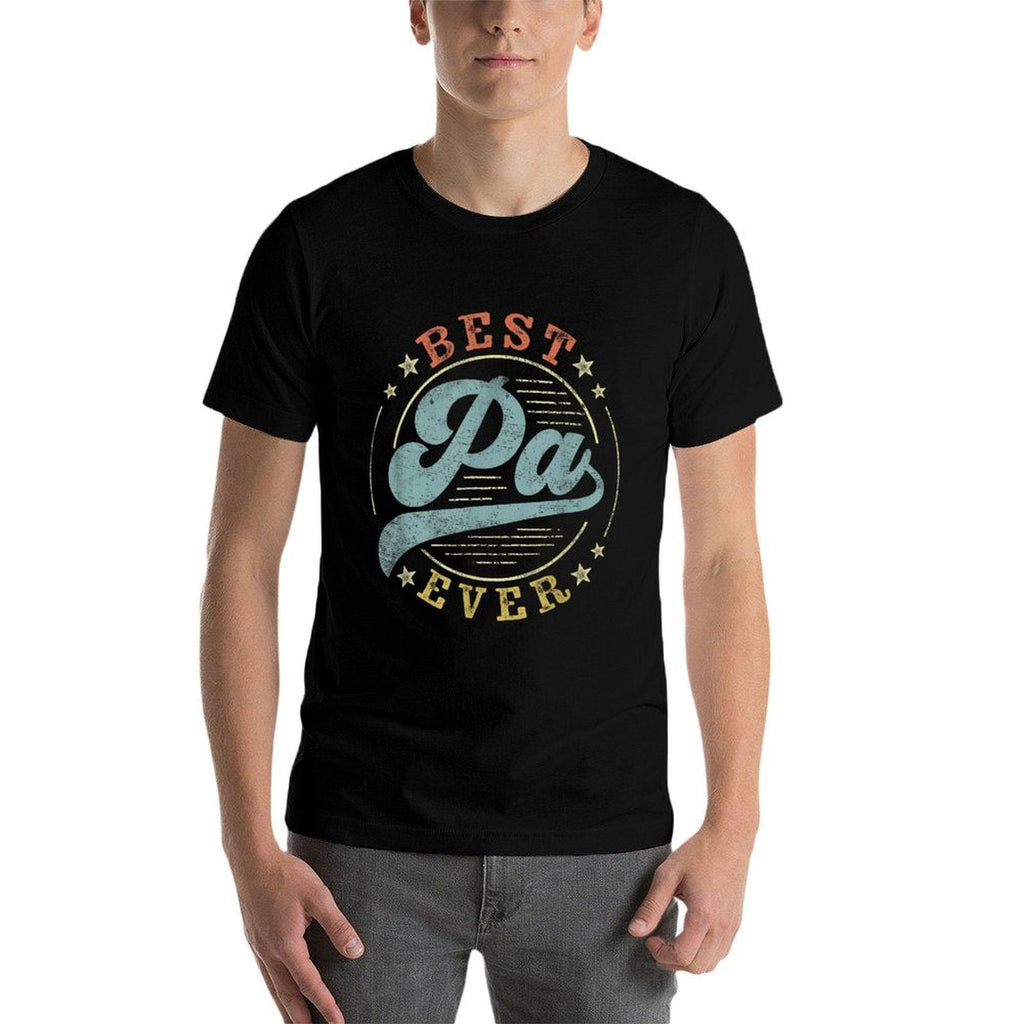 Best Pa Ever Fathers Day Pa Gifts Vintage Emblem  Summer-ready Fabric T-Shirt