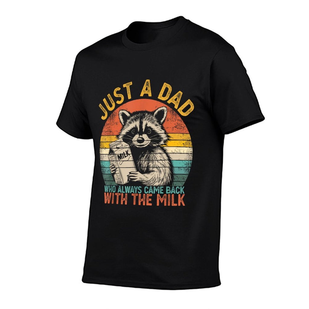 Just A Dad Who Always Came Back With The Milk Father’s Day  Oversized Silhouette T-Shirt