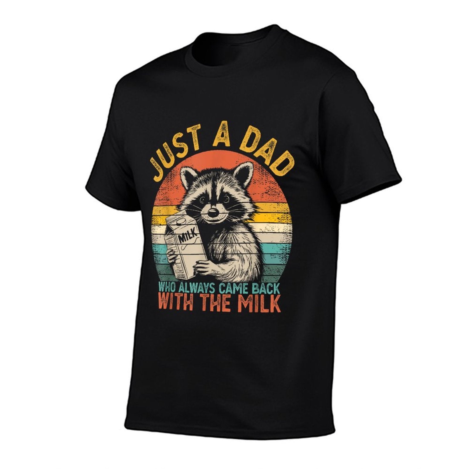 Just A Dad Who Always Came Back With The Milk Father’s Day  Oversized Silhouette T-Shirt