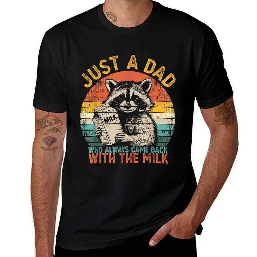 Just A Dad Who Always Came Back With The Milk Father’s Day  Oversized Silhouette T-Shirt