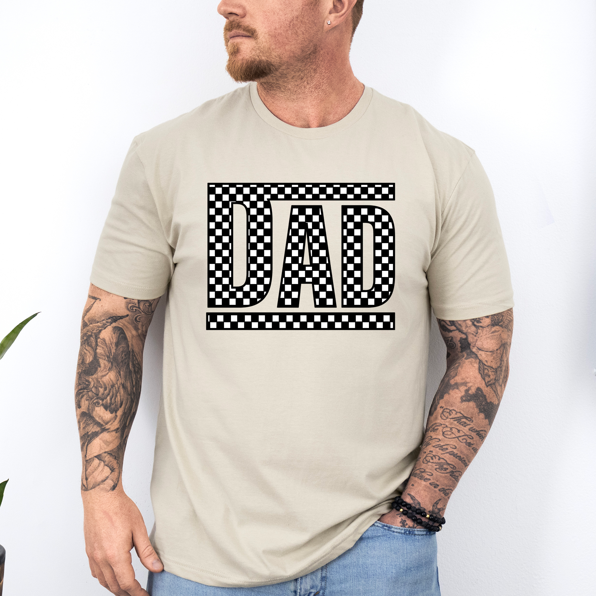 Dad, Retro Checkered, Father's Day, Boyfriend, Husband, Brother, Guy Gift, Soft Style T-Shirt