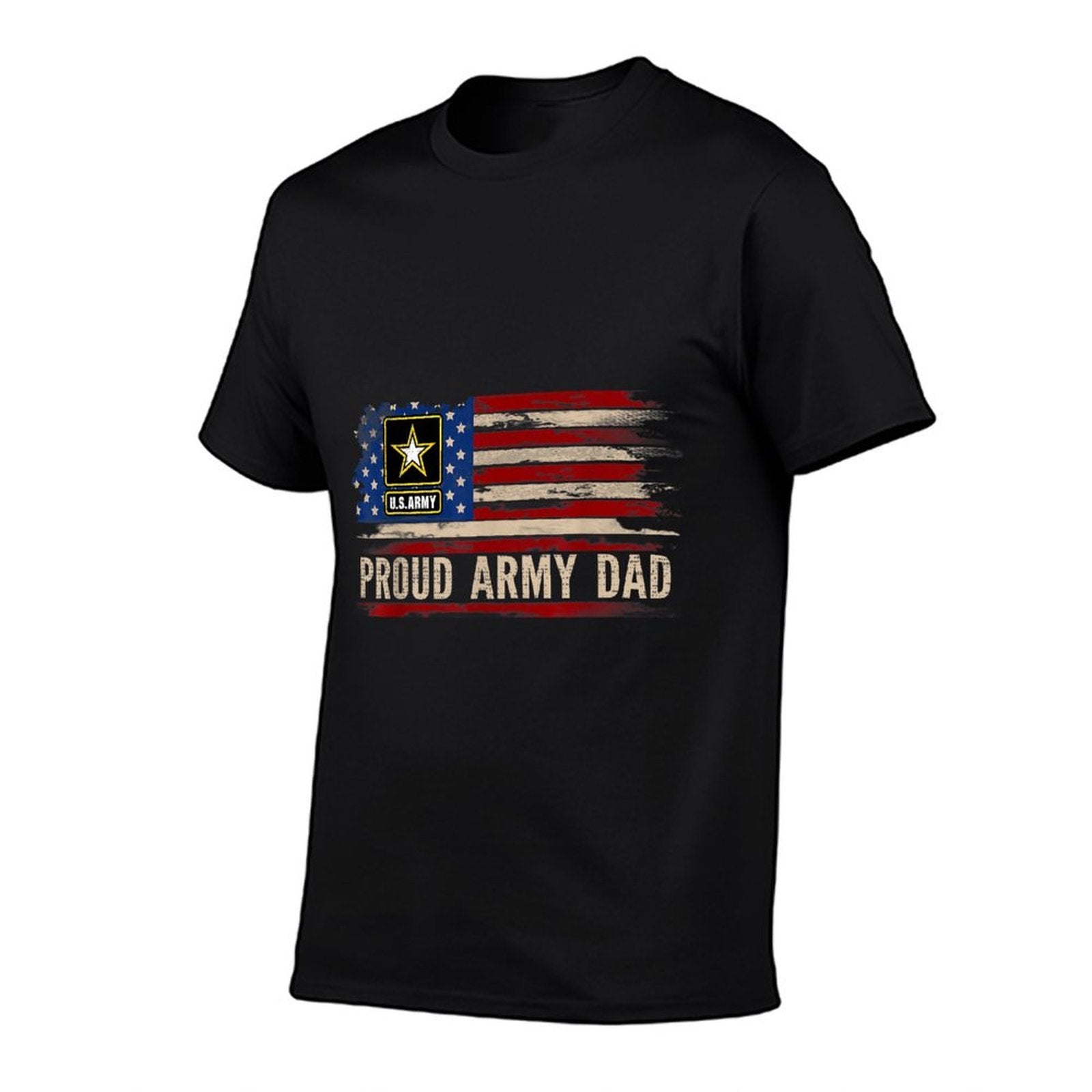 Vintage Proud Army Dad American Veteran Gift  Summer-ready Fabric T-Shirt